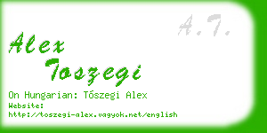 alex toszegi business card